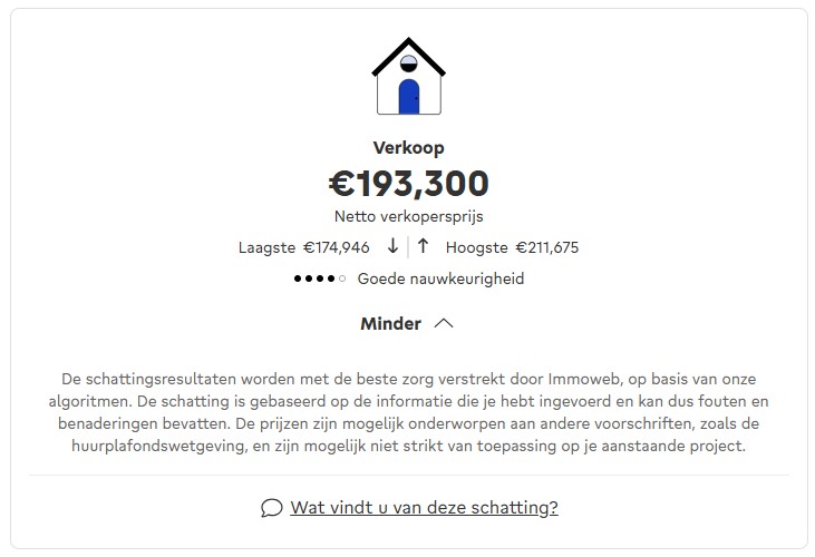 Immoweb schatting
